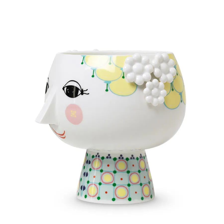 Bjørn Wiinblad Eva Potteskjuler På Fot 15,5cm Hvit m/Dekorasjon<BJØRN WIINBLAD Online