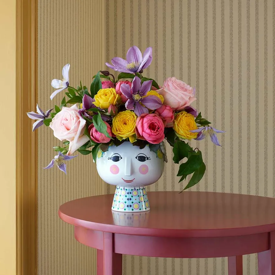 Bjørn Wiinblad Eva Potteskjuler På Fot 15,5cm Hvit m/Dekorasjon<BJØRN WIINBLAD Online