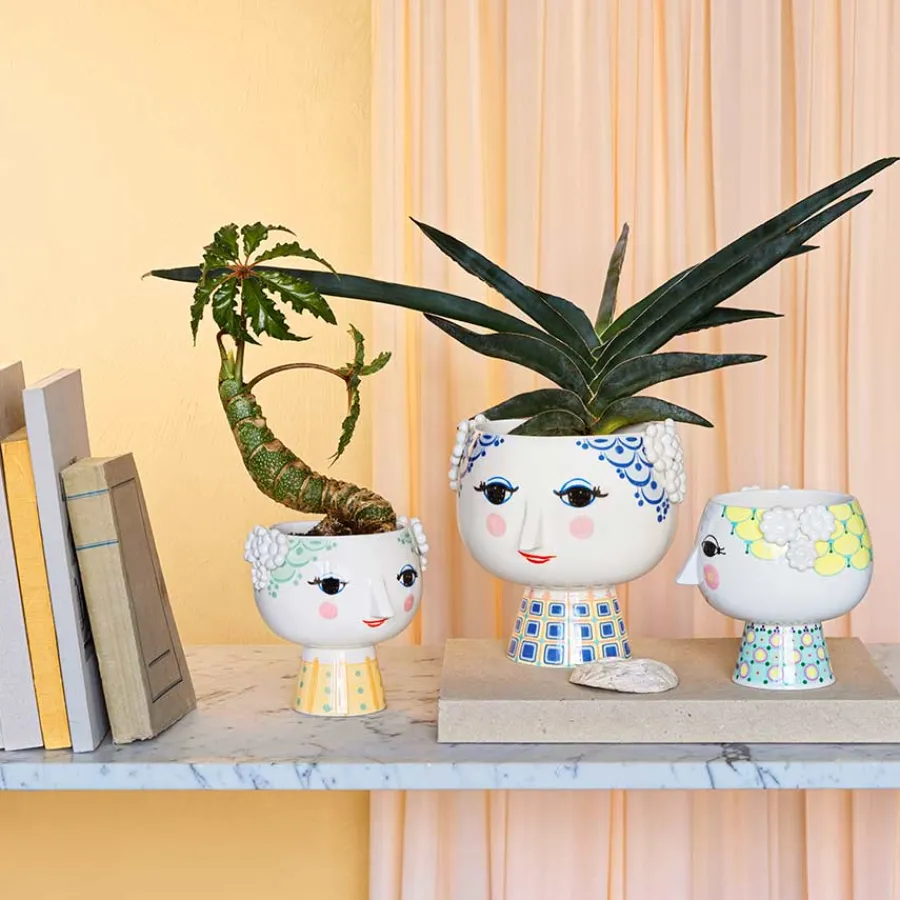 Bjørn Wiinblad Eva Potteskjuler På Fot 15,5cm Hvit m/Dekorasjon<BJØRN WIINBLAD Online