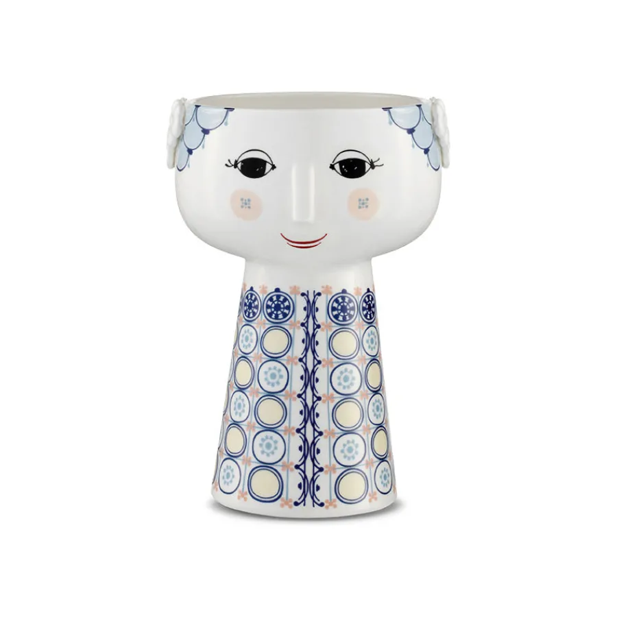 Bjørn Wiinblad Eva Vase 18,5cm Blå<BJØRN WIINBLAD Clearance