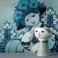 Bjørn Wiinblad Eva Vase 18,5cm Blå<BJØRN WIINBLAD Clearance