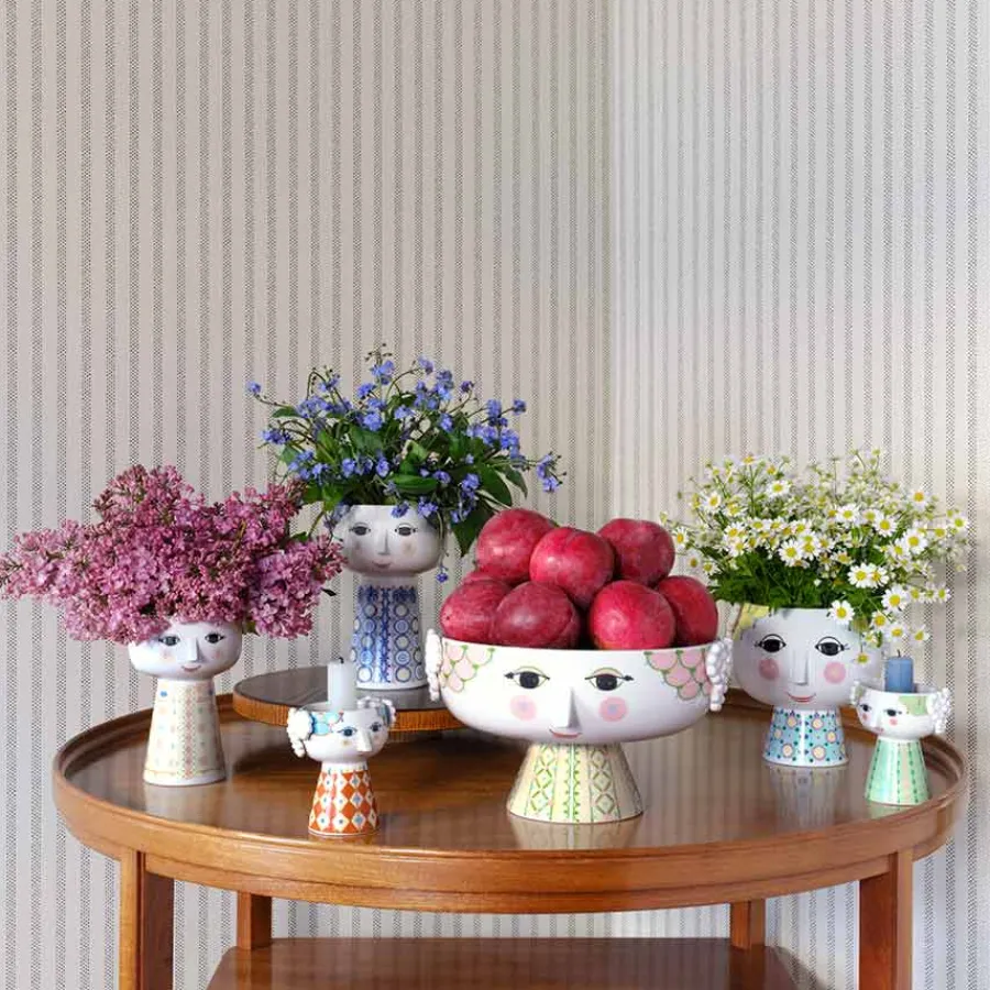 Bjørn Wiinblad Eva Vase 18,5cm Blå<BJØRN WIINBLAD Clearance