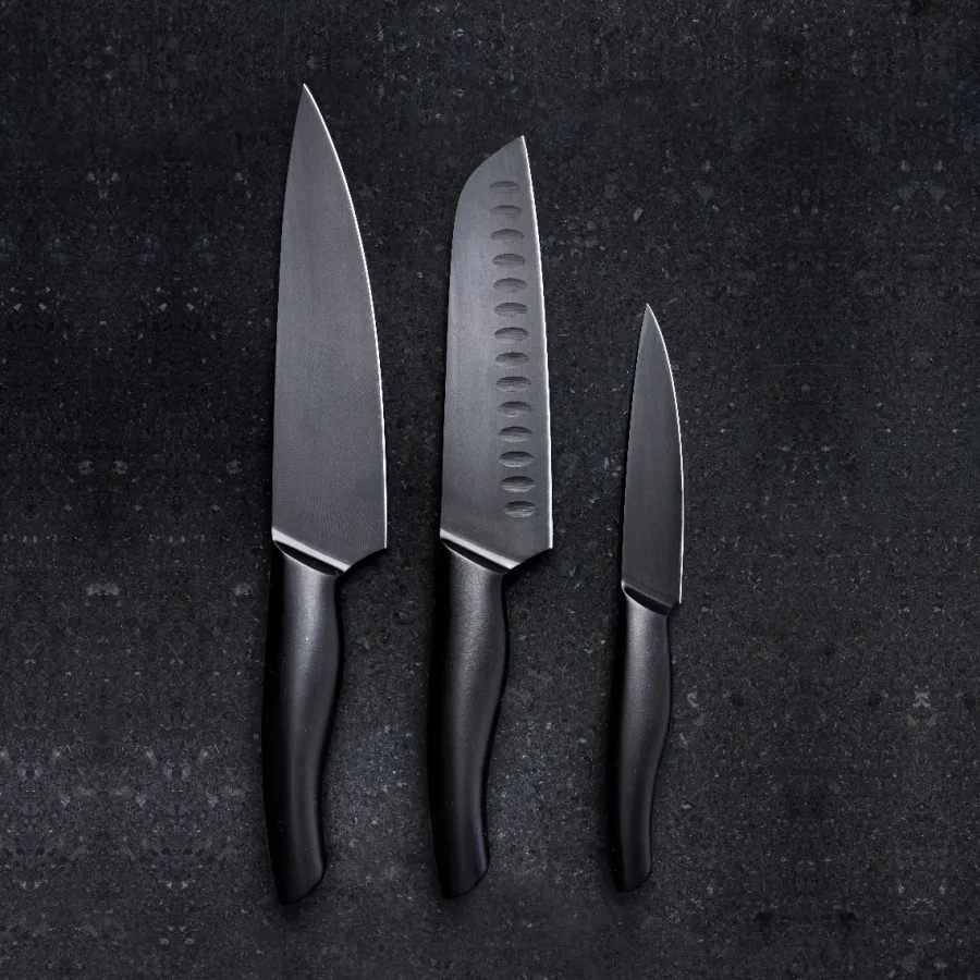 Akita Sort Knivsett 3 Kniver<CHRISTIANIA 1739 Best