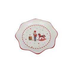 Juletid Asjett Gyngehest Rød Bølgekant 21cm<CHRISTIANIA 1739 Best