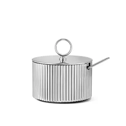 Bernadotte Sukkerskål m/Skje Rustfritt Stål<GEORG JENSEN