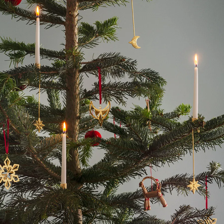 Julepynt 2024 Lysholder Sett Måne & Stjerne 18kt Forgylt<GEORG JENSEN Hot