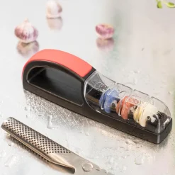 MinoSharp Knivsliper med 3 Hjul Rød/Svart<GLOBAL New