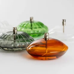 Aurora Oljelampe Amber<HADELAND GLASSVERK New