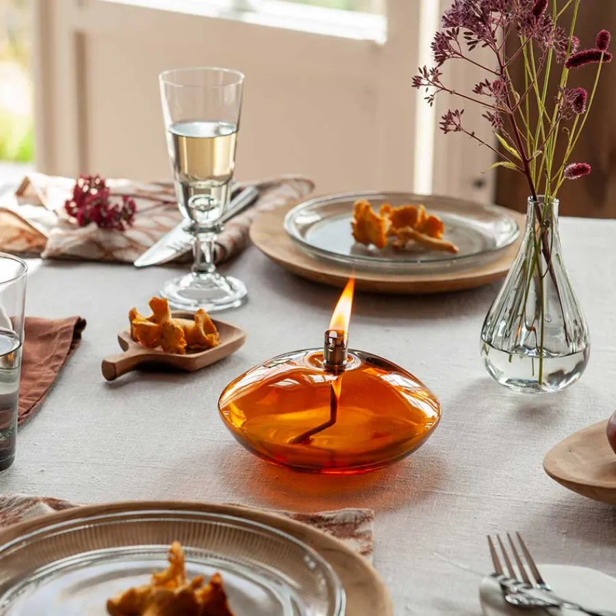 Aurora Oljelampe Amber<HADELAND GLASSVERK New