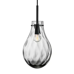 Dråpe Dobbeltoptikk Pendellampe Lys Røkgrå<HADELAND GLASSVERK Outlet