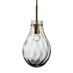 Dråpe Dobbeltoptikk Pendellampe Lys Røkgrå<HADELAND GLASSVERK Outlet