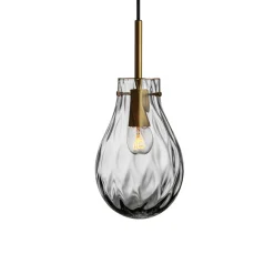 Dråpe Dobbeltoptikk Pendellampe Lys Røkgrå<HADELAND GLASSVERK Outlet