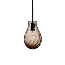 Dråpe Pendellampe Dobbeloptikk Kakao<HADELAND GLASSVERK Best