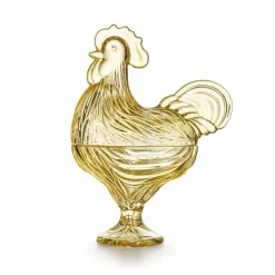 Glasshane m/Lokk Gul 28cm<HADELAND GLASSVERK