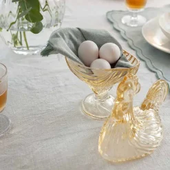 Glasshane m/Lokk Gul 28cm<HADELAND GLASSVERK