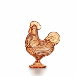 Glasshane m/Lokk Oransje 22cm<HADELAND GLASSVERK Outlet