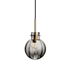 Krystallkule Taklampe Optikk Røkgrå<HADELAND GLASSVERK Discount