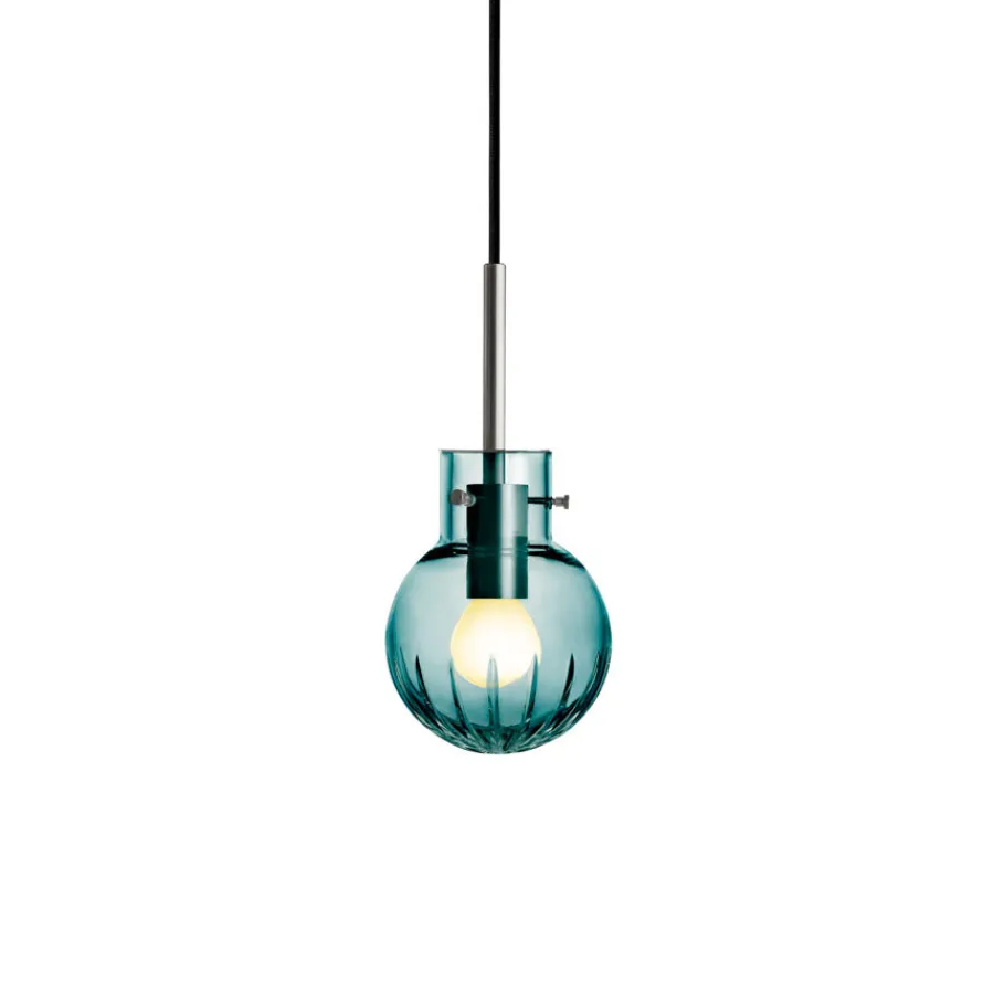 Krystallkule Taklampe Stor Stjerne Blågrønn<HADELAND GLASSVERK Hot