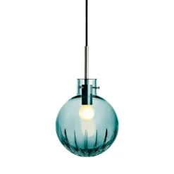 Krystallkule Taklampe Stor Stjerne Blågrønn<HADELAND GLASSVERK Hot