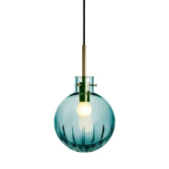 Krystallkule Taklampe Stor Stjerne Blågrønn<HADELAND GLASSVERK Hot