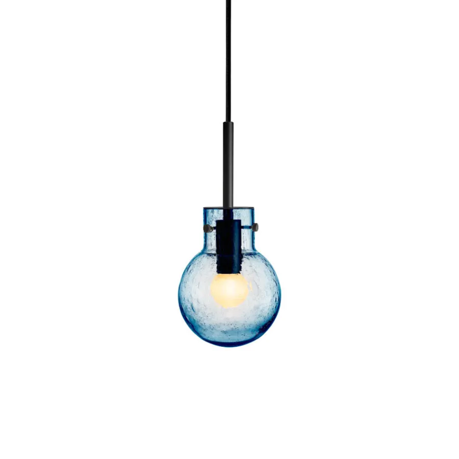 Krystallkule Taklampe Soda Stålblå<HADELAND GLASSVERK Online