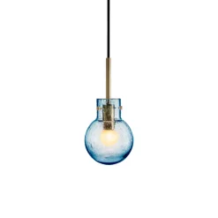 Krystallkule Taklampe Soda Stålblå<HADELAND GLASSVERK Online