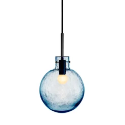 Krystallkule Taklampe Soda Stålblå<HADELAND GLASSVERK Online