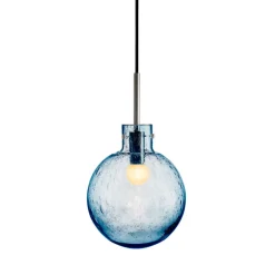 Krystallkule Taklampe Soda Stålblå<HADELAND GLASSVERK Online