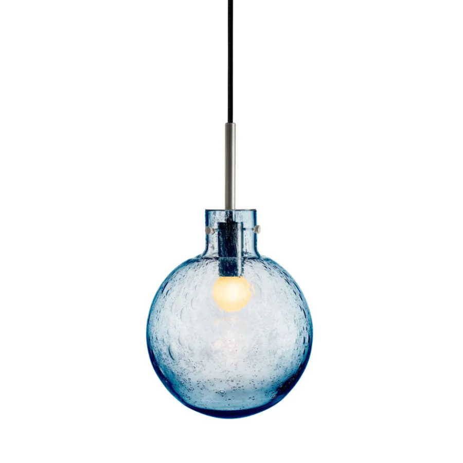 Krystallkule Taklampe Soda Stålblå<HADELAND GLASSVERK Online