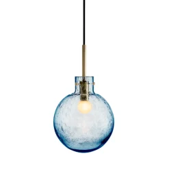 Krystallkule Taklampe Soda Stålblå<HADELAND GLASSVERK Online