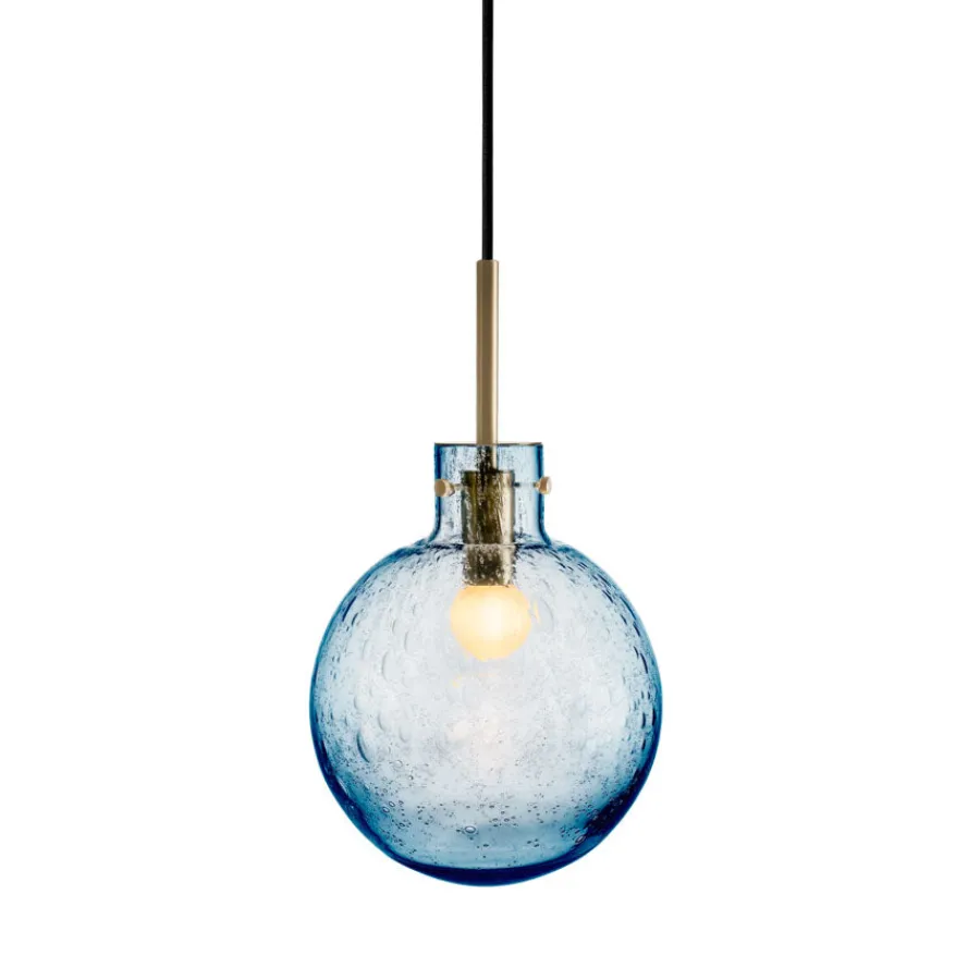 Krystallkule Taklampe Soda Stålblå<HADELAND GLASSVERK Online