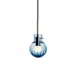 Krystallkule Taklampe Stor Stjerne Stålblå<HADELAND GLASSVERK