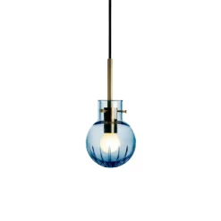 Krystallkule Taklampe Stor Stjerne Stålblå<HADELAND GLASSVERK