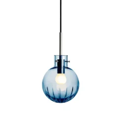 Krystallkule Taklampe Stor Stjerne Stålblå<HADELAND GLASSVERK