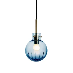 Krystallkule Taklampe Stor Stjerne Stålblå<HADELAND GLASSVERK