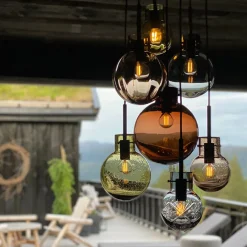 Krystallkule Taklampe<HADELAND GLASSVERK New