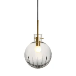 Krystallkule Taklampe Stor Stjerne Klar<HADELAND GLASSVERK