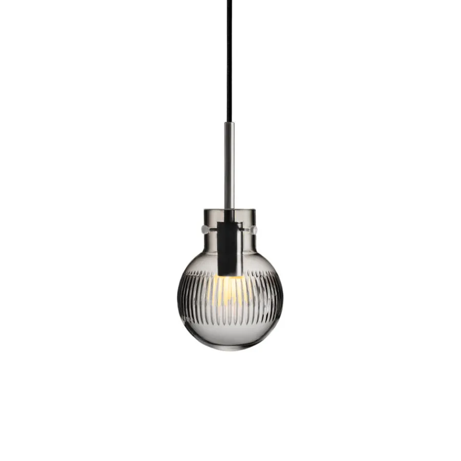 Krystallkule Taklampe Skjær Røkgrå<HADELAND GLASSVERK New