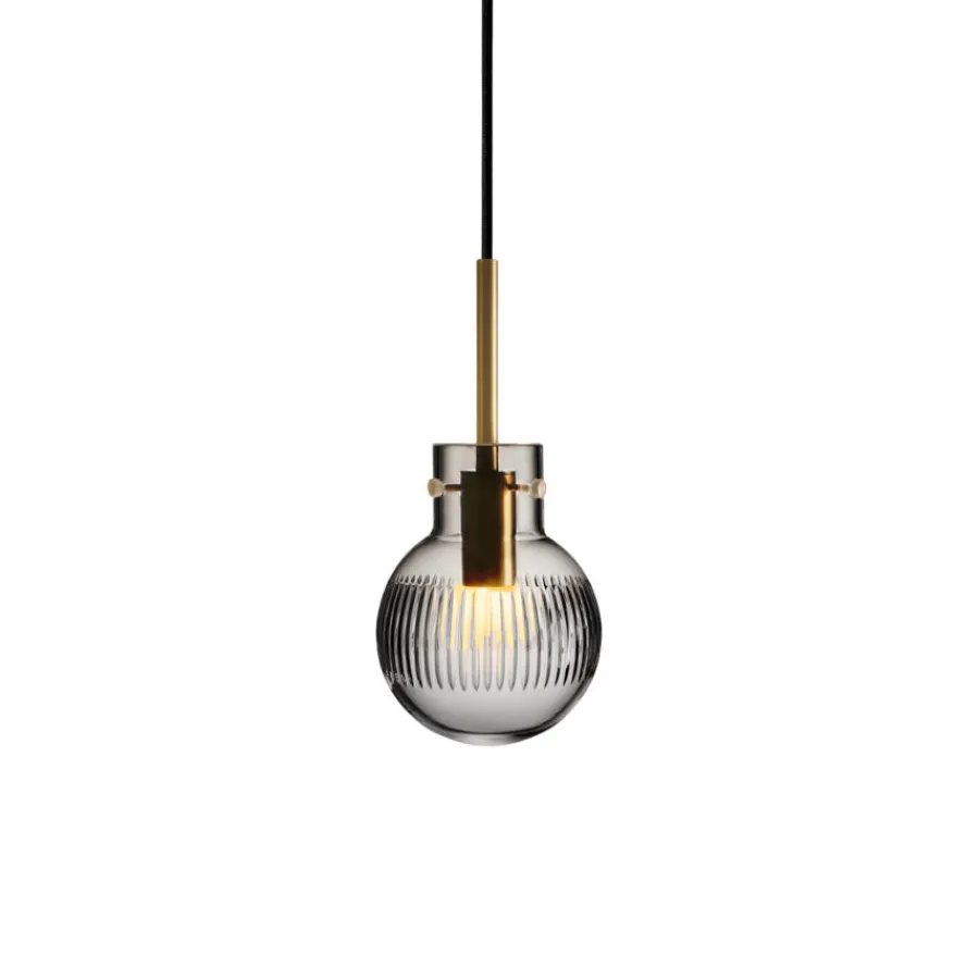 Krystallkule Taklampe Skjær Røkgrå<HADELAND GLASSVERK New