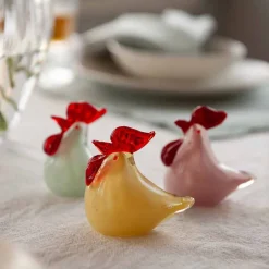 Påskepynt Glasshøne Rosa 8cm<HADELAND GLASSVERK Best