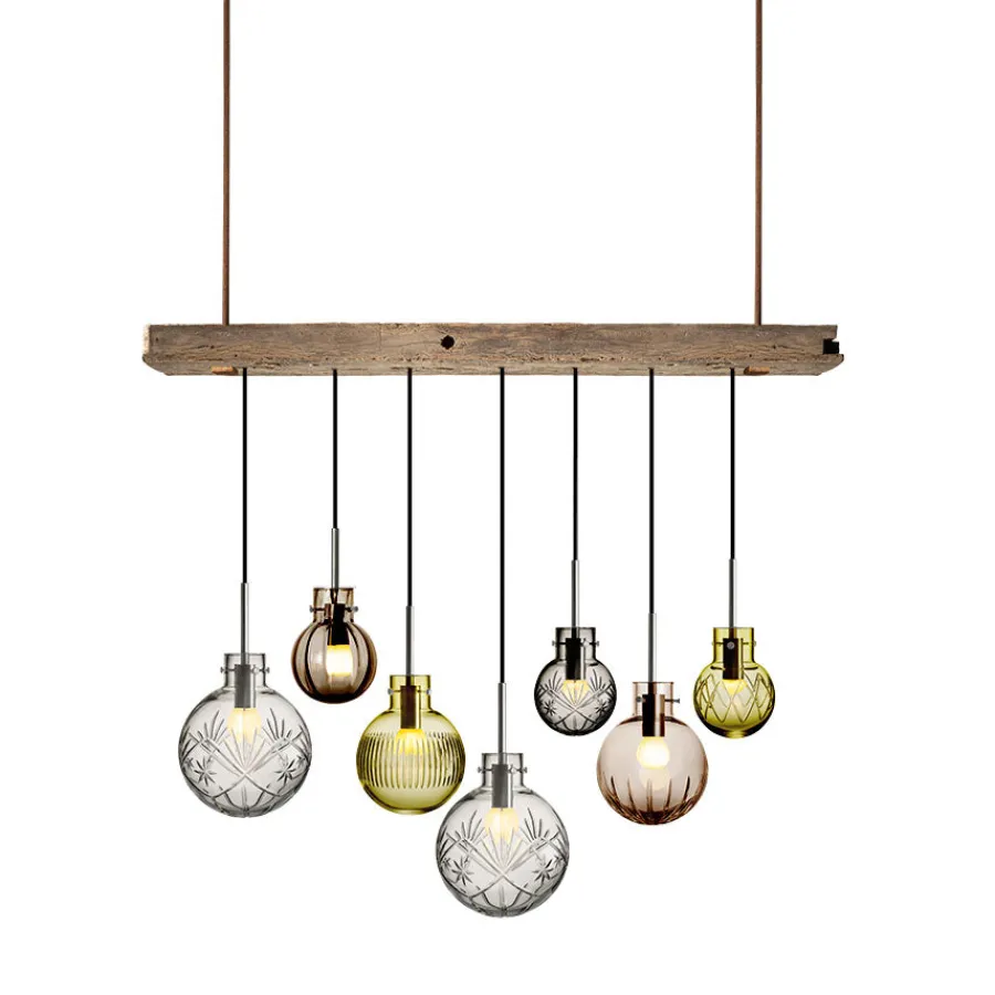 Rav Taklampe Krystallkuler 7stk m/Trebaldakin<HADELAND GLASSVERK Discount