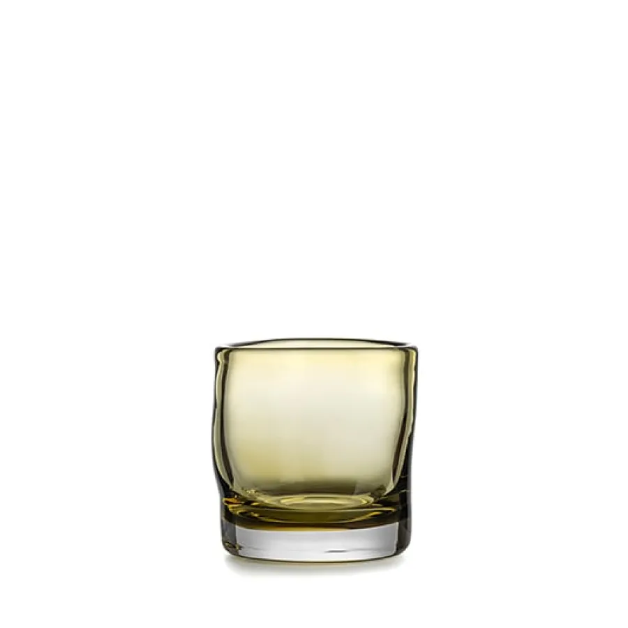 Sine Vase / Lyslykt 12,5 x10,5cm Oliven<HADELAND GLASSVERK Outlet