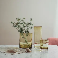 Sine Vase / Lyslykt 12,5 x10,5cm Oliven<HADELAND GLASSVERK Outlet