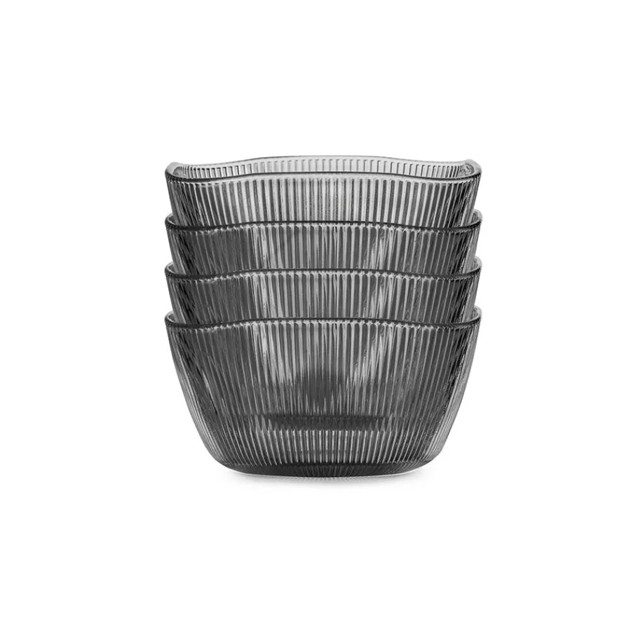 Siri Bolle 13cm Røkgrå 4pk<HADELAND GLASSVERK