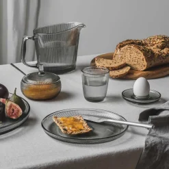 Siri Skål m/Lokk Røkgrå<HADELAND GLASSVERK Hot