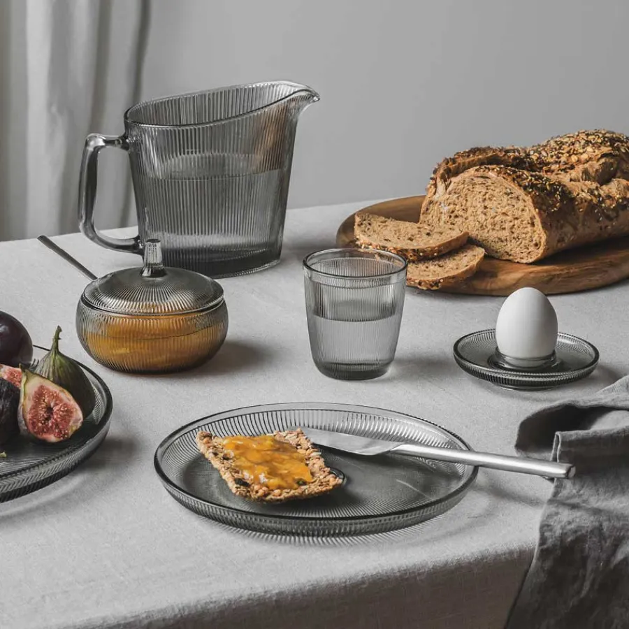 Siri Skål m/Lokk Røkgrå<HADELAND GLASSVERK Hot