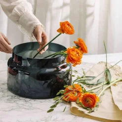 Tindre Vase/Lyslykt Røkgrå 17,8cm<HADELAND GLASSVERK Clearance