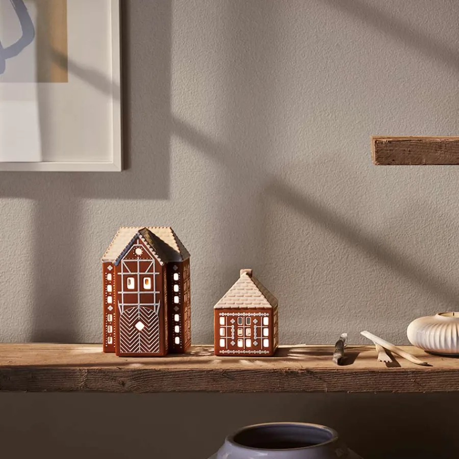 Kähler Gingerbread Lyshus Liten Brun<KÄHLER DESIGN Online