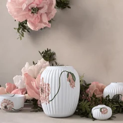 Kähler Hammershøi Poppy Vase 21cm Hvit m/Dekor<KÄHLER DESIGN New