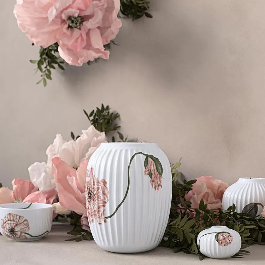 Kähler Hammershøi Poppy Vase 21cm Hvit m/Dekor<KÄHLER DESIGN New